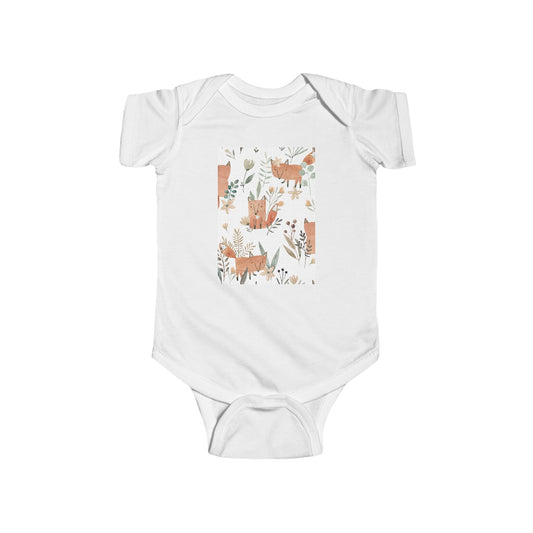 Cute Fox Pattern Infant Bodysuit - Perfect Baby Shower Gift