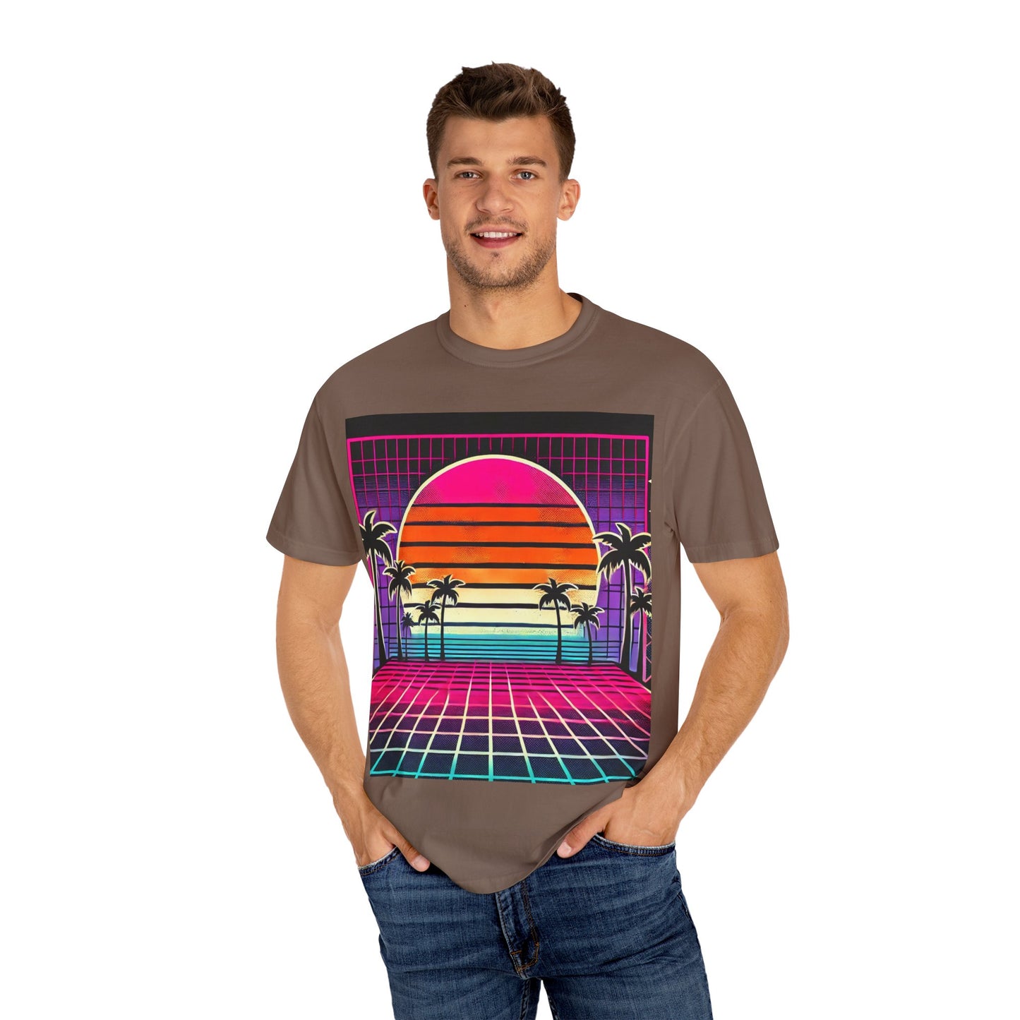Retro 80's Baby Unisex T-Shirt - Vibrant Sunset Design