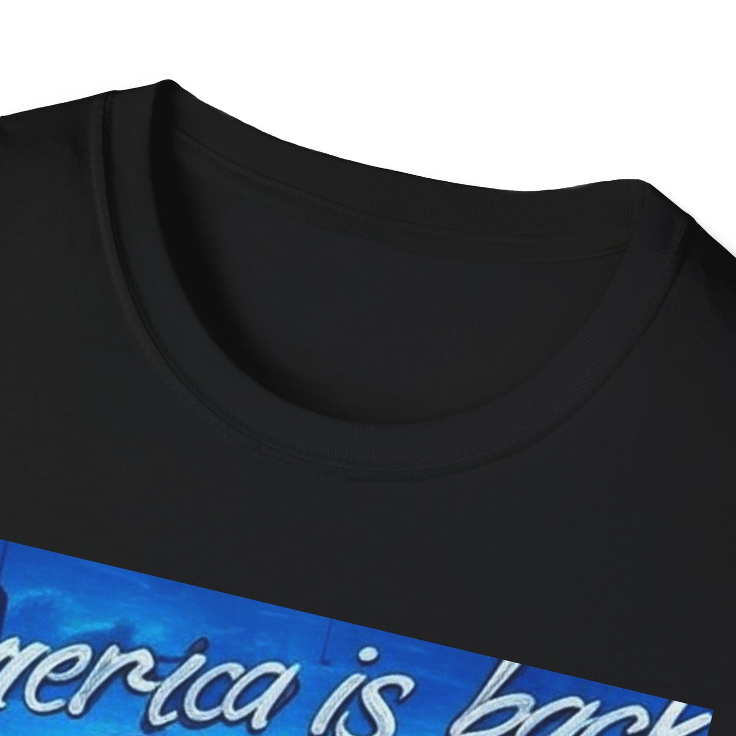 America is Back Unisex Softstyle T-Shirt - Patriotic Graphic Tee for Independence Day, Memorial Day, and Everyday Wear