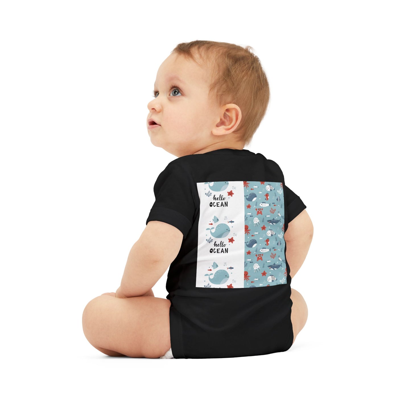 Hello Ocean Baby Onesie - Cute Infant Jersey with Marine Life Design