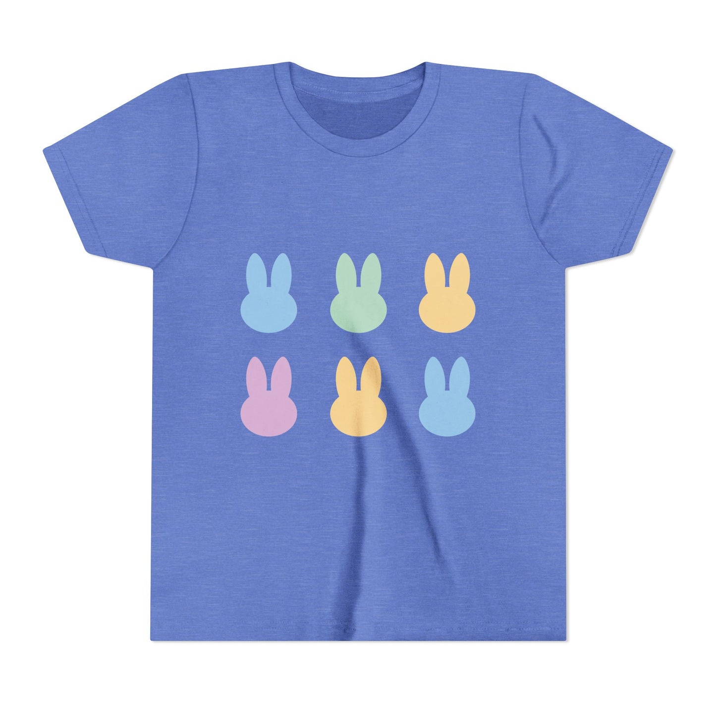 Colorful Bunny Youth Short Sleeve Tee - Fun Spring & Easter Shirt