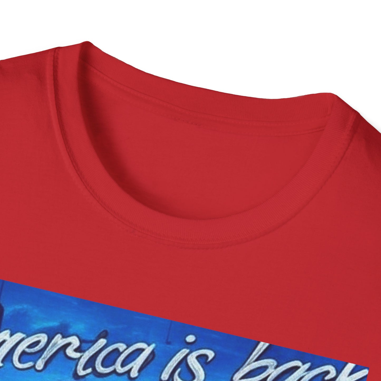 America is Back Unisex Softstyle T-Shirt - Patriotic Graphic Tee for Independence Day, Memorial Day, and Everyday Wear