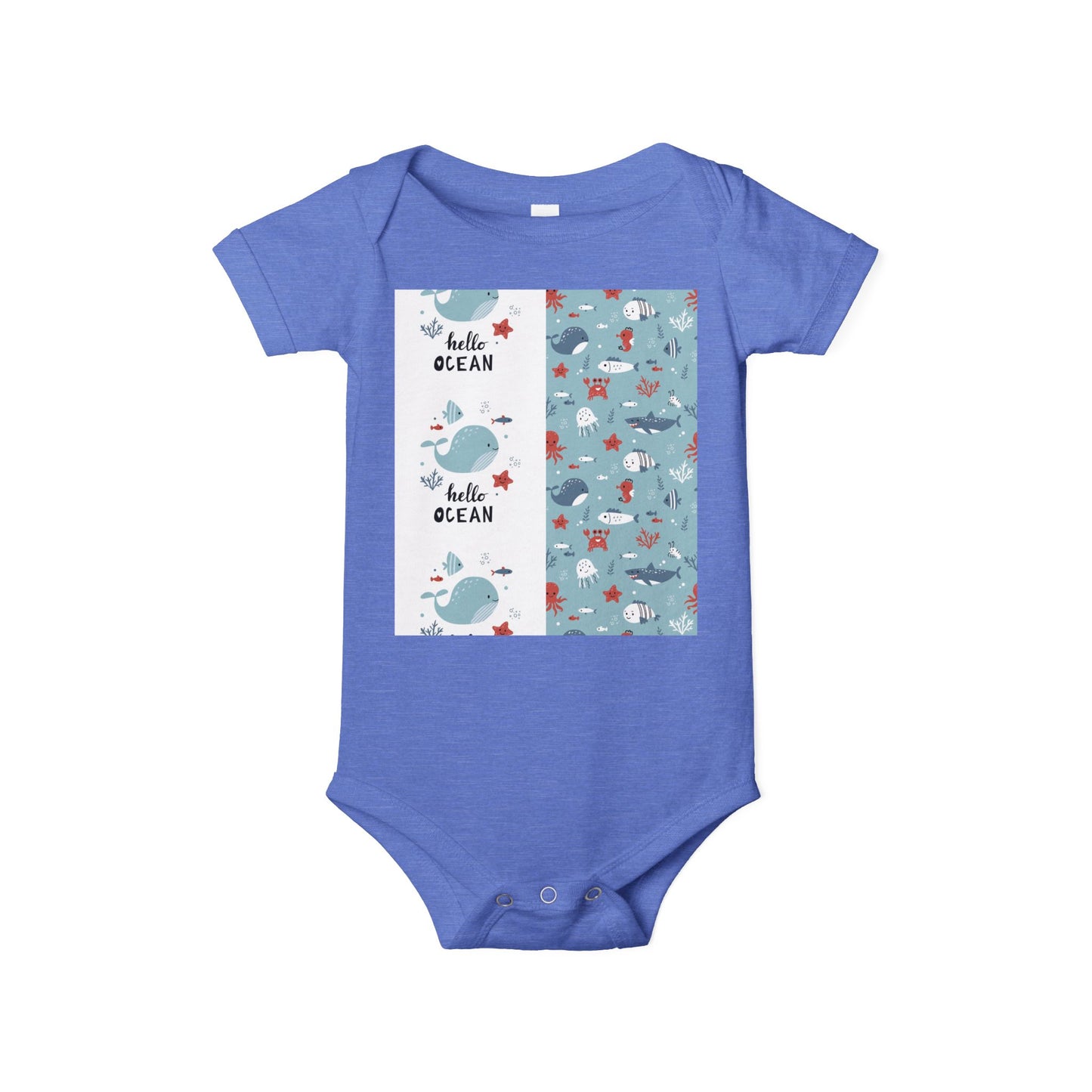 Hello Ocean Baby Onesie - Cute Infant Jersey with Marine Life Design