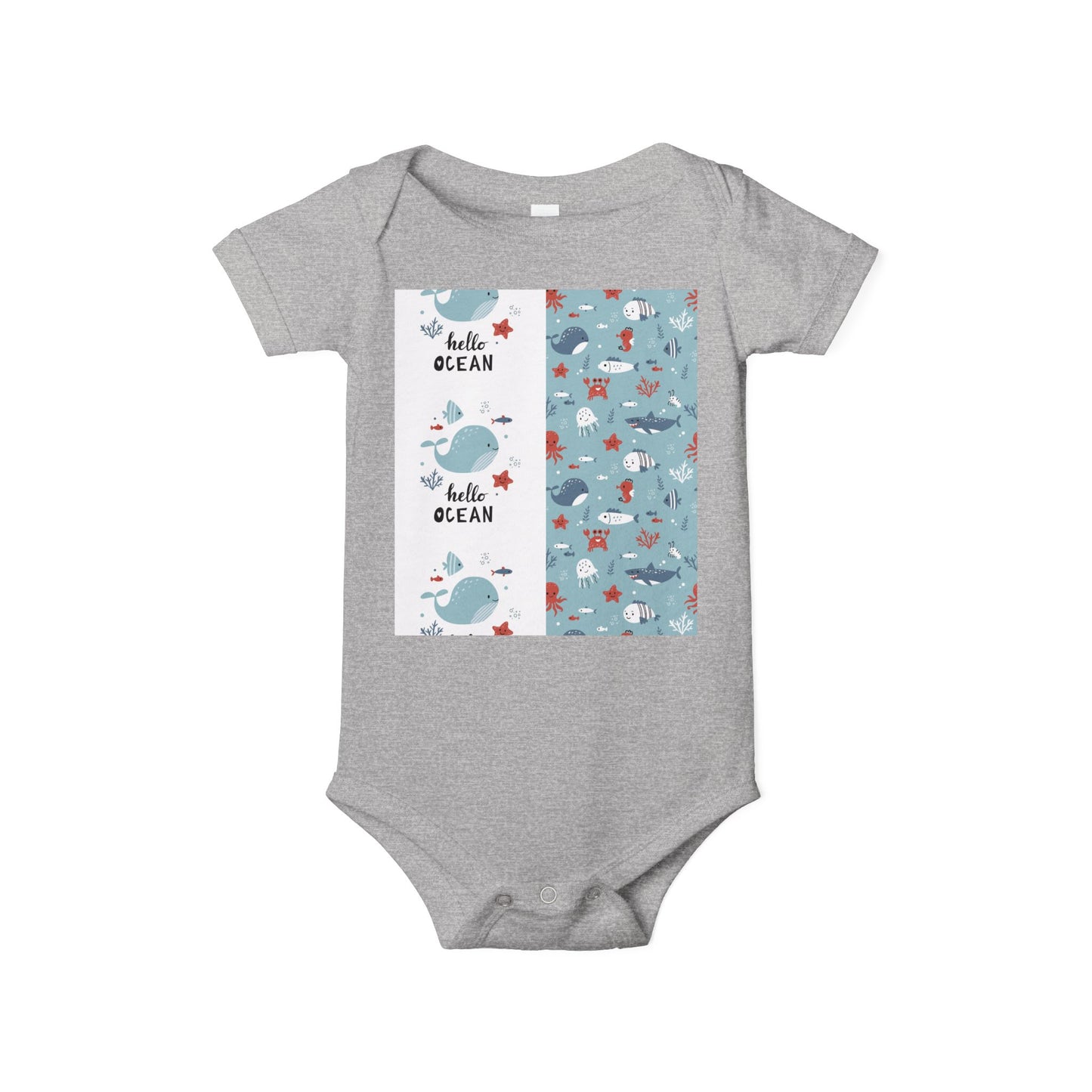 Hello Ocean Baby Onesie - Cute Infant Jersey with Marine Life Design